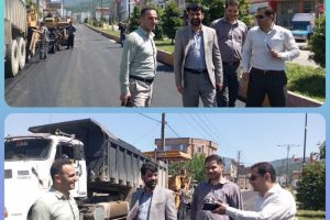بازدید از روند اجرای روکش آسفالت خیابان شهید اسلامی