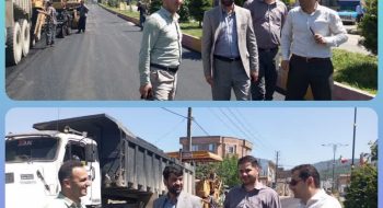 بازدید از روند اجرای روکش آسفالت خیابان شهید اسلامی