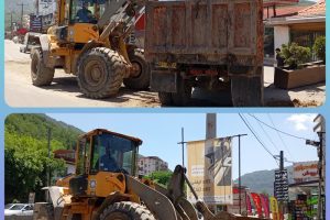 عملیات تسطیح و پاکسازی و خاکبرداری در خیابان افشار