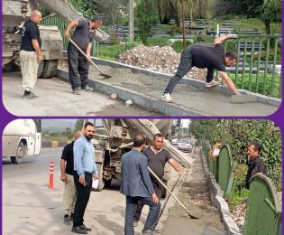 بتن ریزی جهت نصب نیوجرسی توسط واحد عمرانی