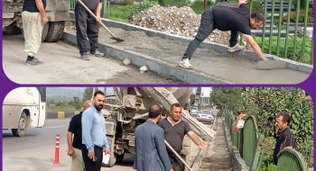 بتن ریزی جهت نصب نیوجرسی توسط واحد عمرانی